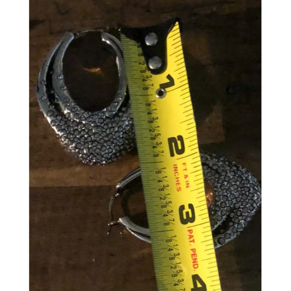 NIB $1200 ALEXANDER MCQUEEN SCULPTURAL PAVE CRYSTAL HOOP EARRINGS SOLD OUT!!! - Picture 8 of 8